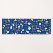 Gemstones hearts custom name colorful Crystal Yogamatte (Vorderseite (Horizontal))