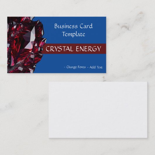 Gemstones Heilung Ruby Crystal Visitenkarte (Vorne/Hinten)