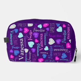 Gemstones Herzen individuelle Name farbenfroh Vane Waschbeutel