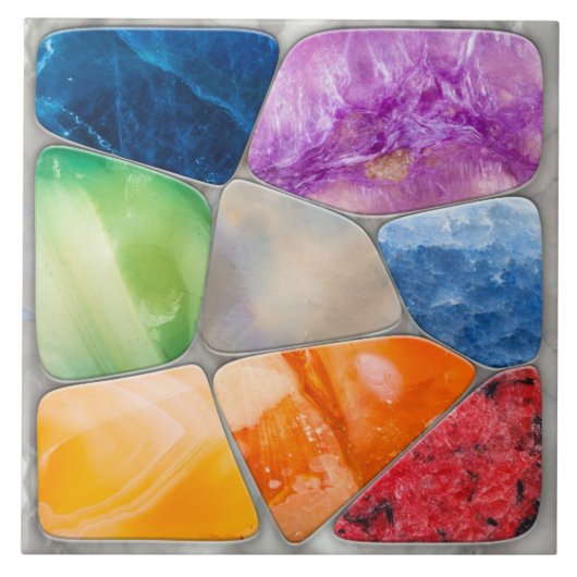 Gemstones MosaikCollage Fliese (Vorderseite)