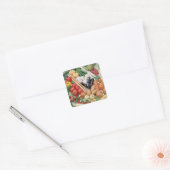 Gemüse 6 quadratischer aufkleber (Umschlag)