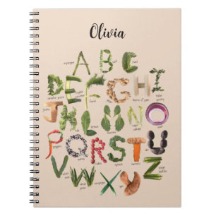 Gemüse Alphabet Süße Kinder Essen Notizbuch Notizblock