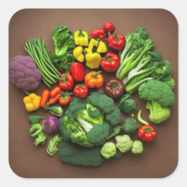 Gemüse-Aufkleber Quadratischer Aufkleber