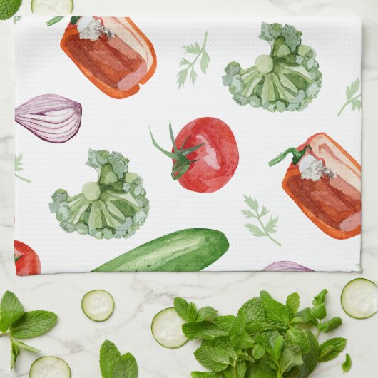 Gemüse aus frischen Märkten Geschirrtuch (Gefaltet)