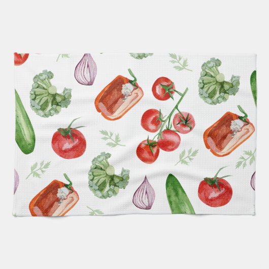 Gemüse aus frischen Märkten Geschirrtuch (Horizontal)