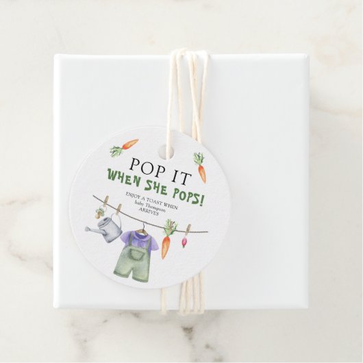 Gemüse Babydusche - Pop! Wenn sie Pop! Geschenkanhänger (Beispiel)