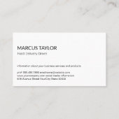 Gemüse | Bereitstellung von Nahrungsmitteln Visitenkarte (Rückseite)