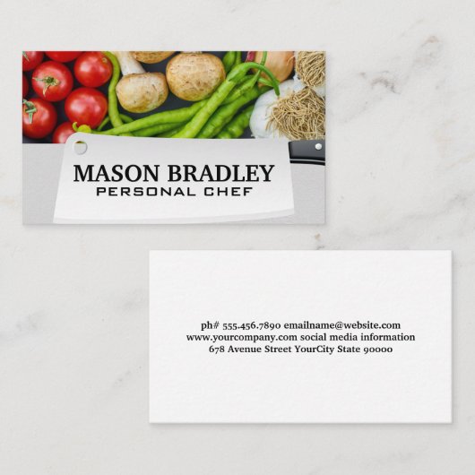Gemüse | Butchers Knife Visitenkarte (Vorne/Hinten)