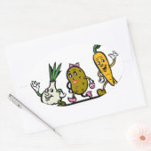 Gemüse-Cartoon-Wurzelgemüse Ovaler Aufkleber (Umschlag)