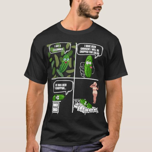 Gemüse Cucumber Erwachsene Sarcasm Spaß Gurken T-Shirt (Vorderseite)