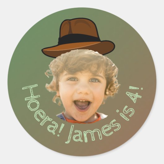 Gemüse Dino Abenteuer Foto Sticker – Safari Hut (Vorderseite)