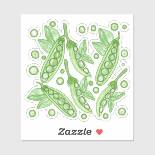 Gemüse Erbsen Aufkleber (Blatt)