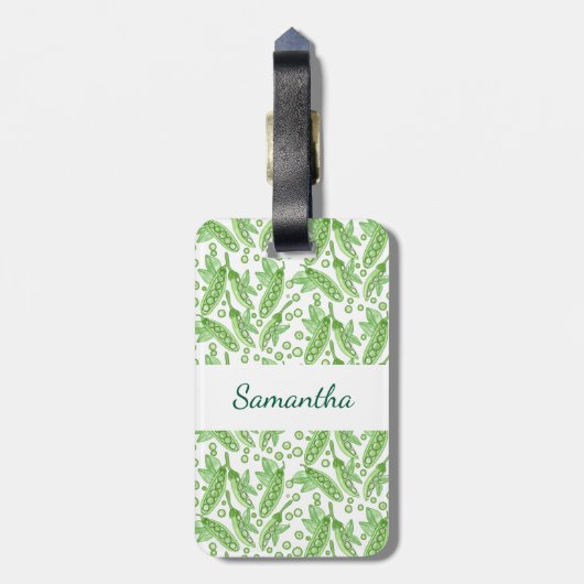 Gemüse Erbsen Gepäckanhänger (Rückseite vertikal)