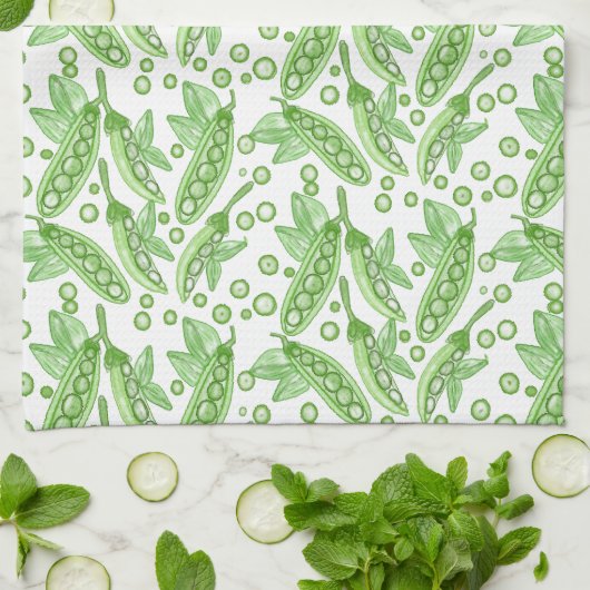 Gemüse Erbsen Geschirrtuch (Gefaltet)
