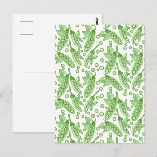 Gemüse Erbsen Postkarte (Vorne/Hinten)