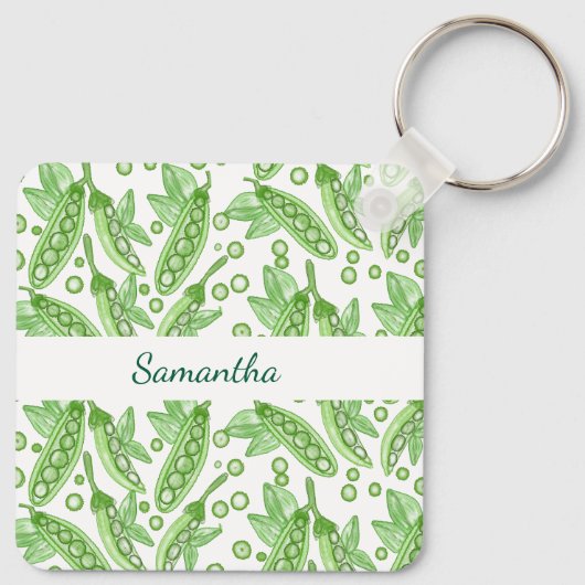 Gemüse Erbsen Schlüsselanhänger (Rückseite)