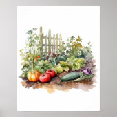 Gemüse-Garten-Aquarell-Kunstposter Poster (Vorne)