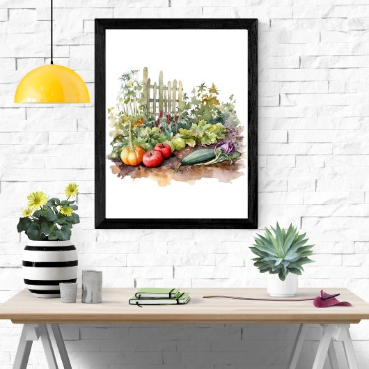 Gemüse-Garten-Aquarell-Kunstposter Poster