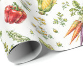 Gemüse Garten Bauernmarkt Sommer Geschenkpapier (Rolleneckpunkt)