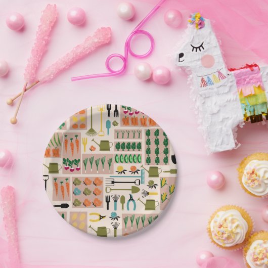 Gemüse Gartenpapiere Teller (Party)