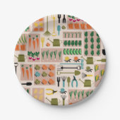 Gemüse Gartenpapiere Teller (Vorderseite)