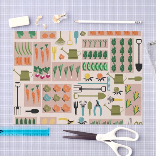 Gemüse Gartenteppich Seidenpapier (Handwerk)