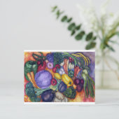 Gemüse Gemütliche Aquarellbilder Postkarte (Stehend Vorderseite)
