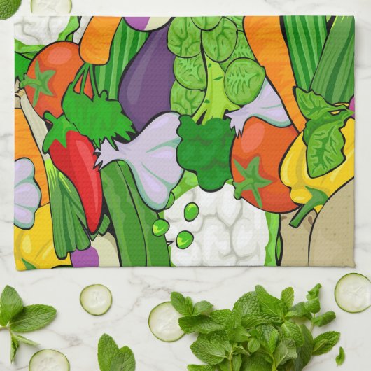 Gemüse Geschirrtuch (Gefaltet)