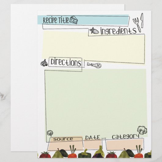 Gemüse grenzt funky Rezept Buchstaben (Vorne/Hinten)