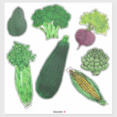 Gemüse-Gruppe #1 Aufkleber (Blatt)