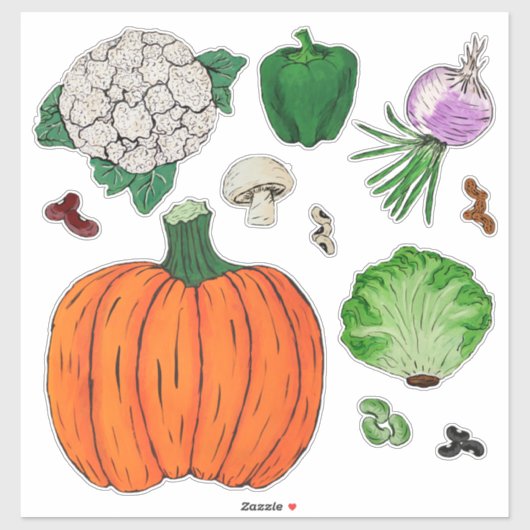 Gemüse-Gruppe #2 Aufkleber (Blatt)