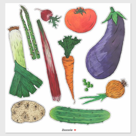 Gemüse-Gruppe #3 Aufkleber (Blatt)