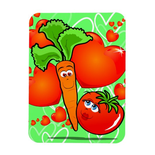 Gemüse in Liebe, Premium-Magnet Magnet (Vertikal)