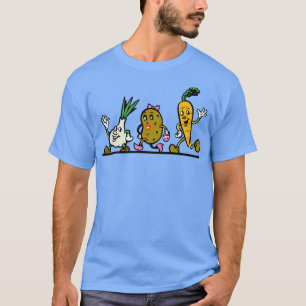 Gemüse, Kartoffeln, Karotten und Knoblauch für Veg T-Shirt