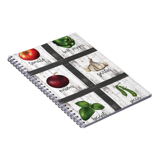 Gemüse & Kräuter Rustikale Küche Küche Küche Notizblock (Rechte Seite)