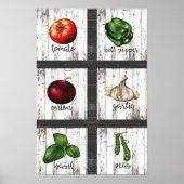 Gemüse & Kräuter Rustikale Küche Poster (Vorne)