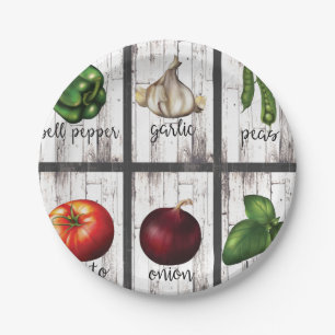 Gemüse & Kräuter Rustikale moderne Küche Food Art Pappteller