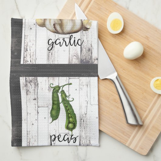 Gemüse & Kräuter Rustikale Moderne Küche Kunst Geschirrtuch (Viertel Falte)