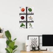 Gemüse & Kräuter Rustikale moderne Küche Wandkunst Poster (Heimbüro)