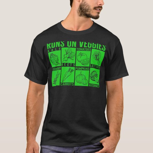 Gemüse Läuft Mit Gemüse Vegan Essen Gesund P T-Shirt (Vorderseite)