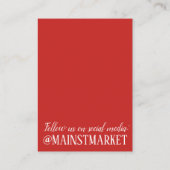 Gemüse Lebensmittelgeschäft Einkauf Greenmarket Ko Visitenkarte (Rückseite)