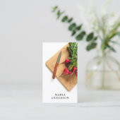 Gemüse Messer Schneidebrett Catering Koch Visitenkarte (Stehend Vorderseite)
