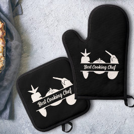 Gemüse-Monogramm Ofenhandschuh & Topflappen-Set