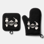 Gemüse-Monogramm Ofenhandschuh & Topflappen-Set (Vorderseite)