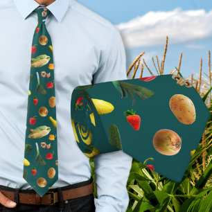 Gemüse-Muster-Bauer-Veganer-Schlips Krawatte