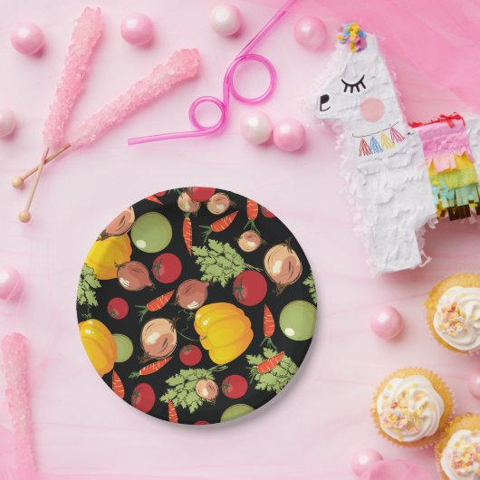 Gemüse-Muster Pappteller (Party)