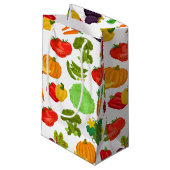 Gemüse Nahtloses Veganes Muster Kleine Geschenktüte (Vorderseite Schrägansicht)