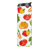 Gemüse Nahtloses Veganes Muster Thermosbecher (Nach links gedreht)