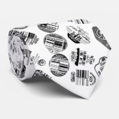 Gemüse Obst Barcode Aufkleber Schwarz-weiß Krawatte (Gerollt)