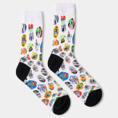 Gemüse Obst Barcode Aufkleber Schwarz-weiß Socken (Rechts)